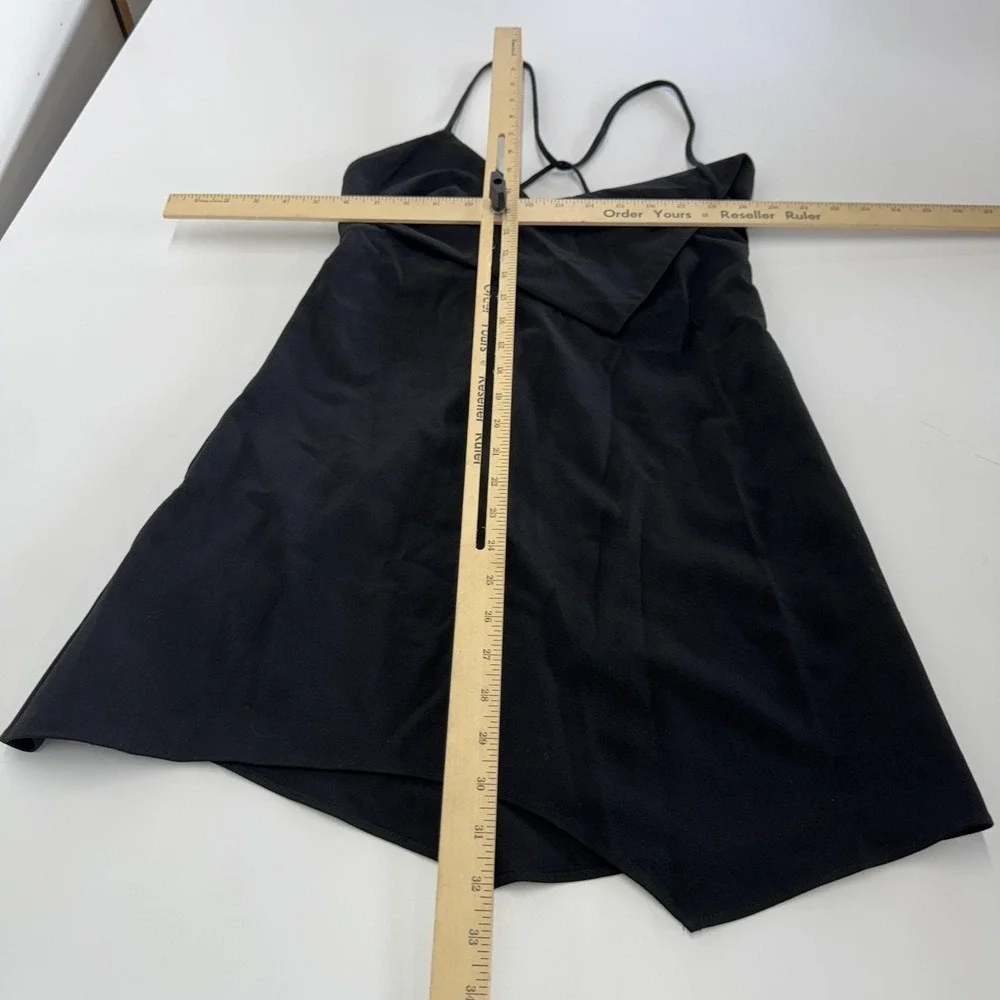Zara Mini‎ Dress Womens Medium Black Asymmetrical Hem Strappy Back